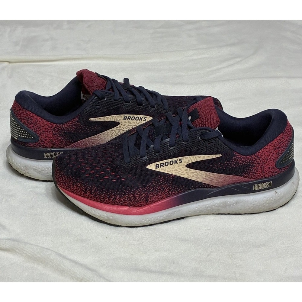 Brooks Ghost 16 Womens Size 8.5 B Running Shoes Navy Pink 1204071D422